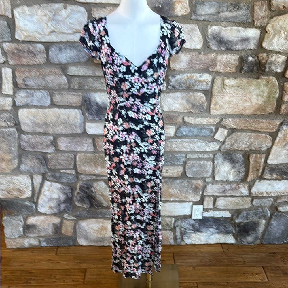 Floral Black Dress